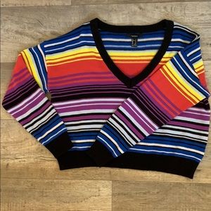 Rainbow Stripe Crop Sweater